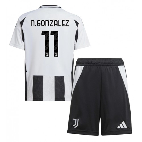 Dětský fotbalový dres Juventus Nicolas Gonzalez #11 2024-25 Domácí Krátký Rukáv (+ trenýrky)